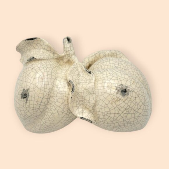 Picket Fence Crazed Look Ceramic Peaches Home Decor Fruit Tabletop - Picture 4 of 6